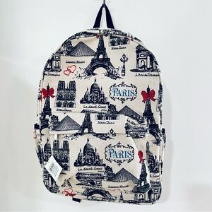 NWT Paris Print Backpack Eiffel Tower